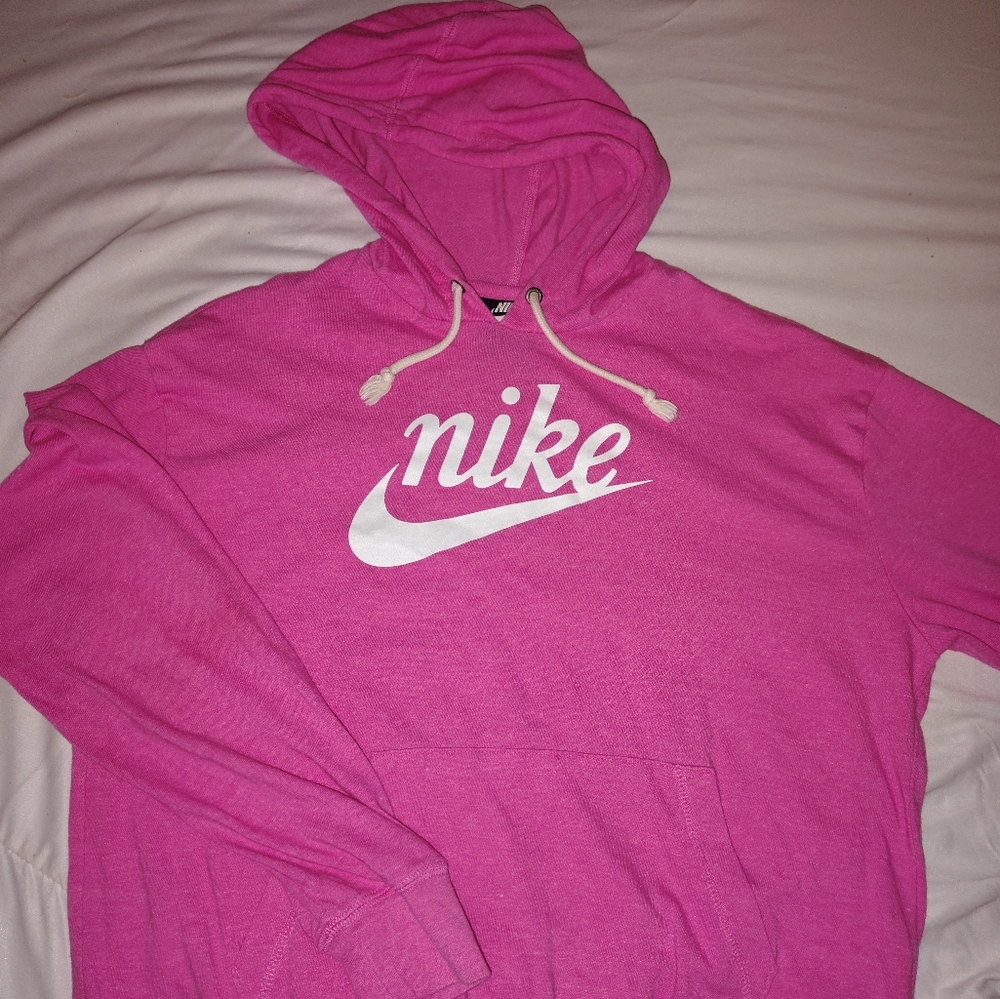 Nike Fuchsia Hoodie with White Logo